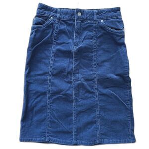 Children's Place Stretch Blue Corduroy Knee Length Skirt Girls size XL 14/16